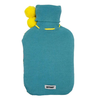 Plain teal back of the Moomin hot water bottle