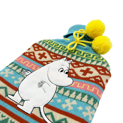 Close-up of Moomintroll on the Fair Isle knit