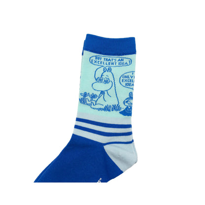 Close-up of the Moomin 'Say, that's an excellent idea' socks