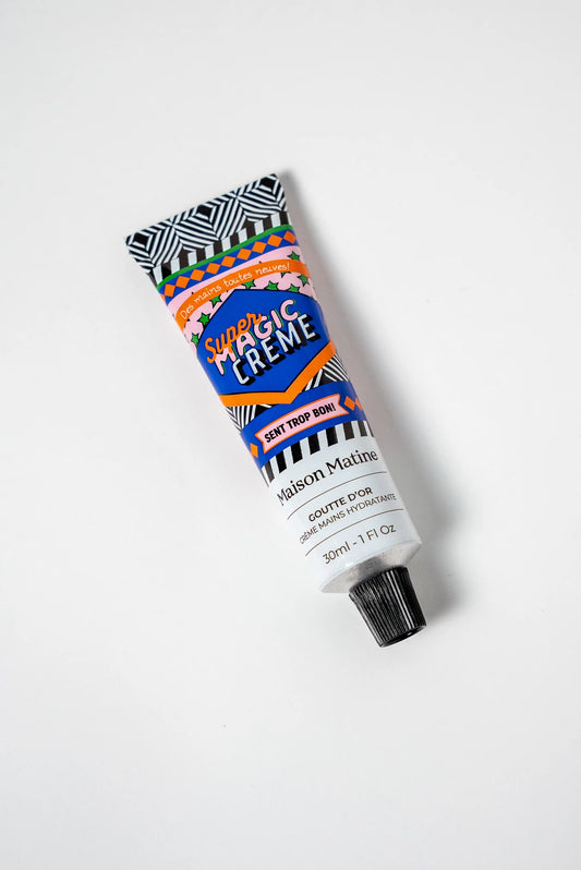Maison Matine Goutte d'Or hand cream in a colourful patterned tube