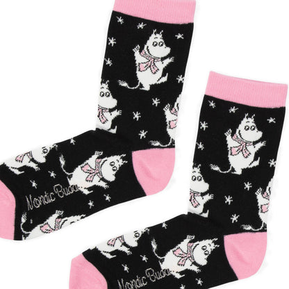 Close-up of the Moomin winter socks