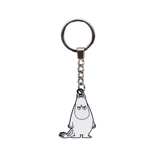 Nordic Buddies metal key ring of an angry Moomintroll