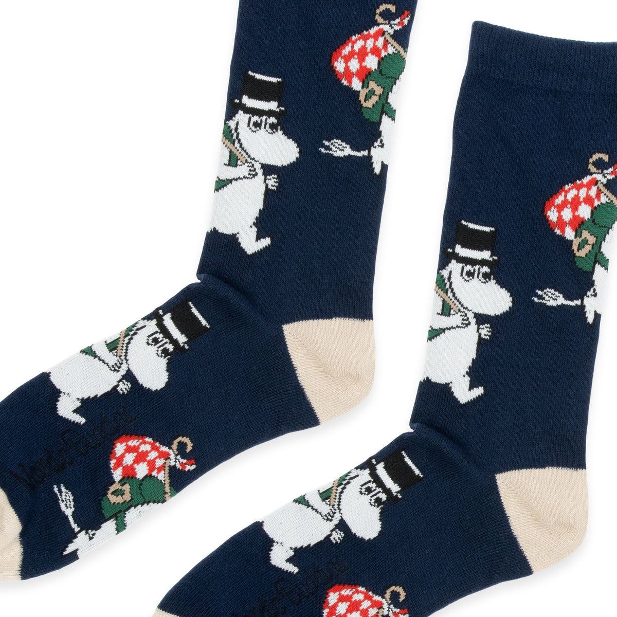 Close-up of the Moominpappa camping socks