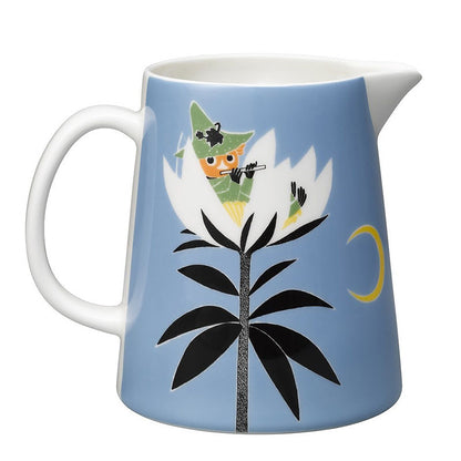 Other side of the Friendship pitcher with a white flower and moon