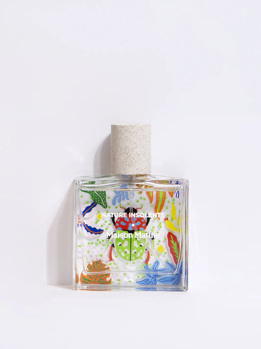 Maison Matine Nature Insolente perfume, 50ml, with an illustrated label
