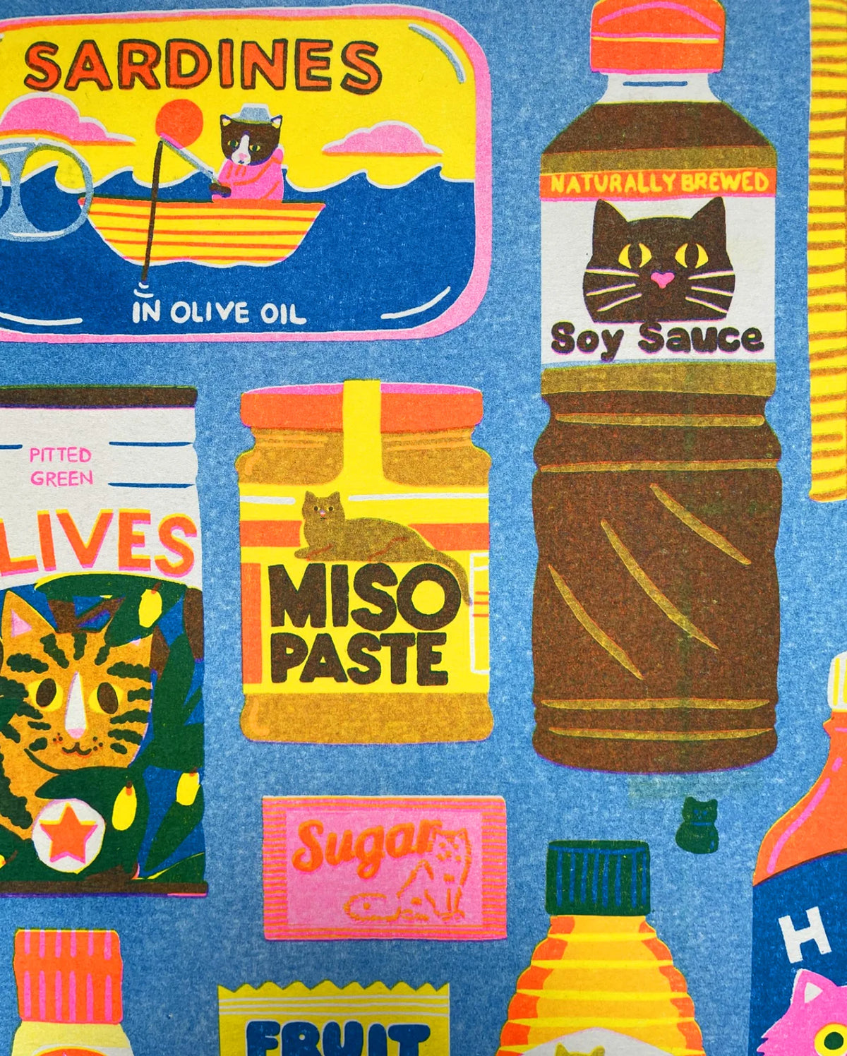 Close-up of the sardines and soy sauce