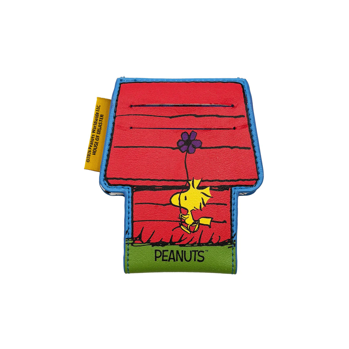 Back of the doghouse card holder with Woodstock and a flower
