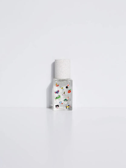 Maison Matine Poom Poom perfume: a 15ml glass bottle with a colourful printed label