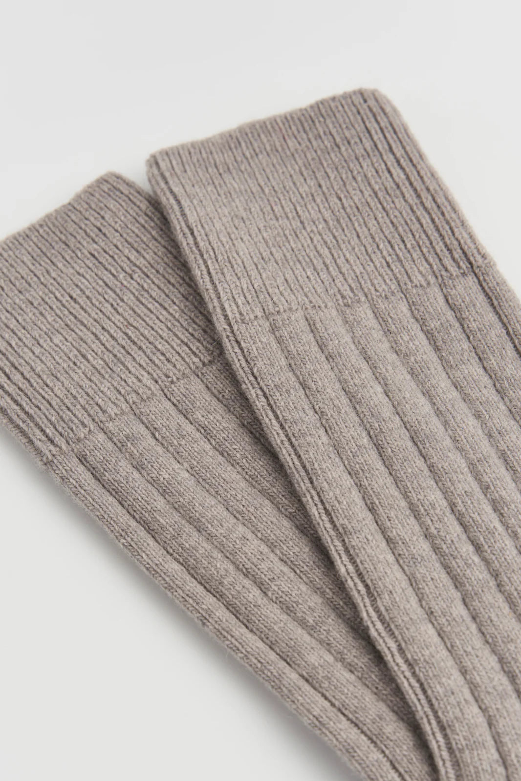 Close-up of the ribbed grey merino knit