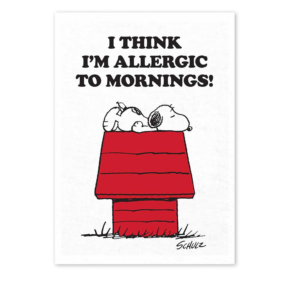 Peanuts Tea Towel - Allergic to Morning