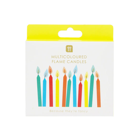 Talking Tables multicoloured flame candles box: birthday candles in bright colours