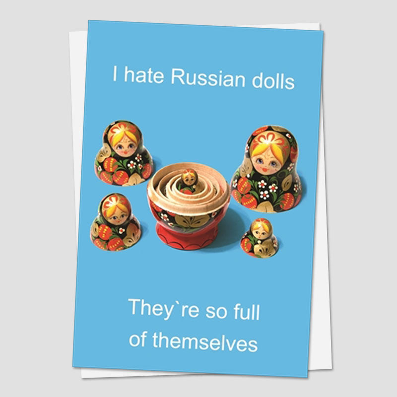 Russian Doll card with its white envelope