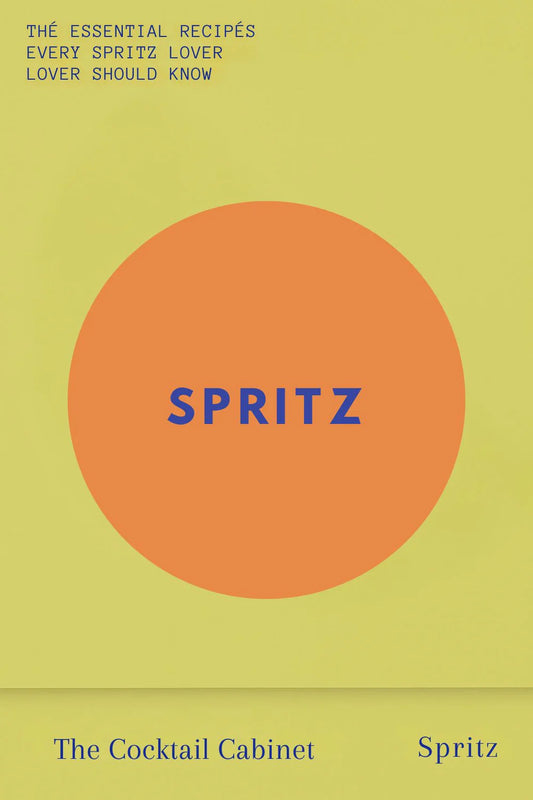 The Cocktail Cabinet Spritz recipe cards: yellow box with an orange circle reading 'Spritz'