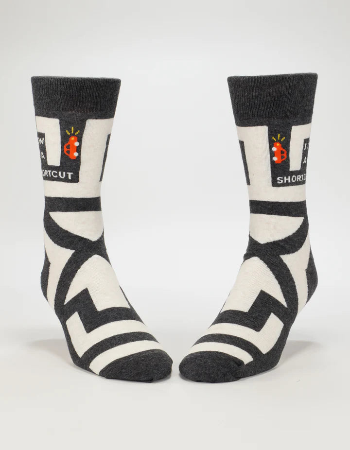 Front view of the Blue Q maze socks