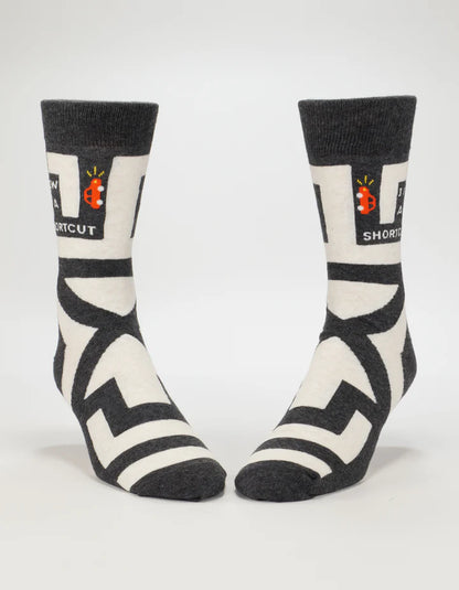 Front view of the Blue Q maze socks