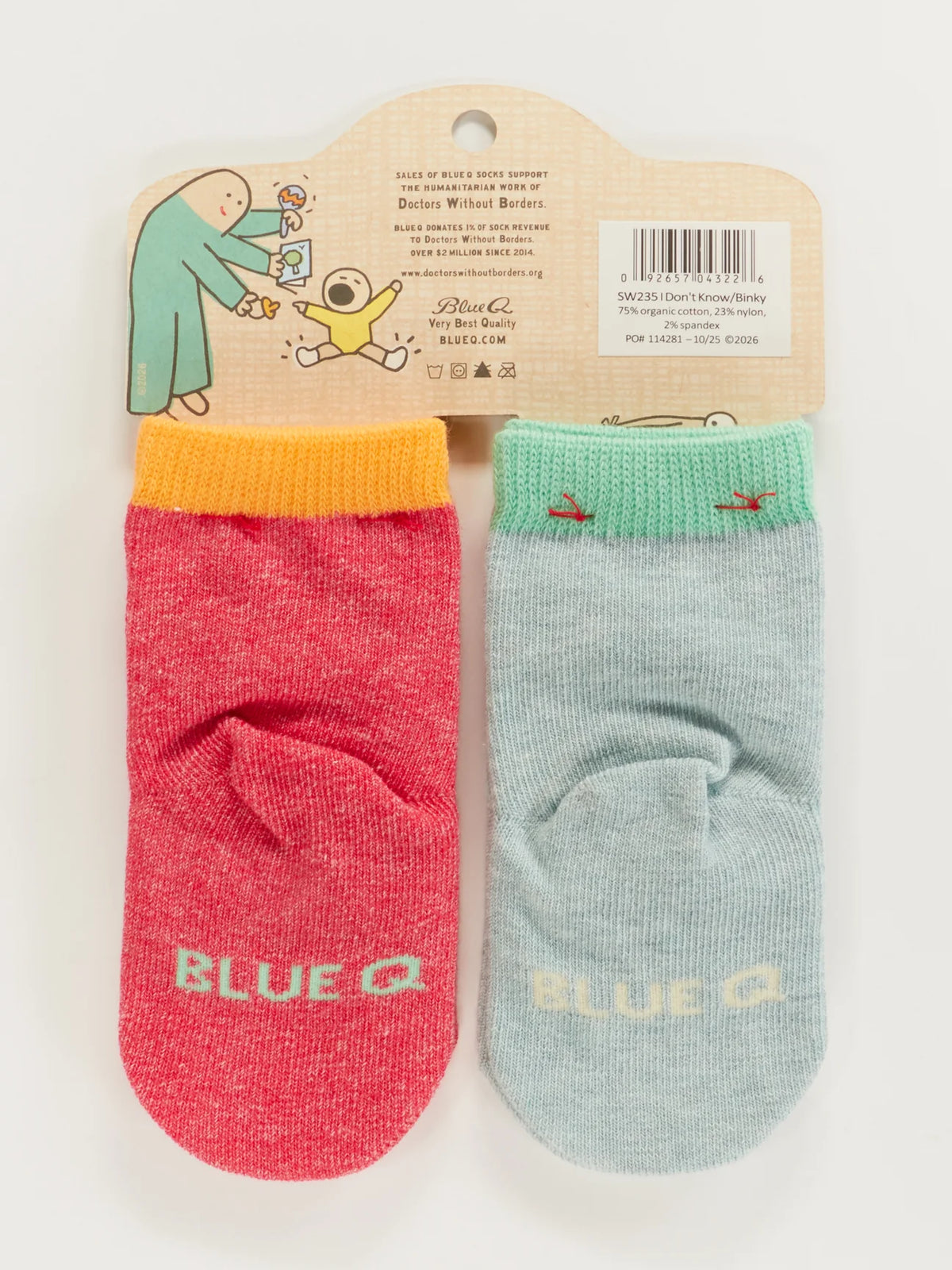 Back of the baby sock pack