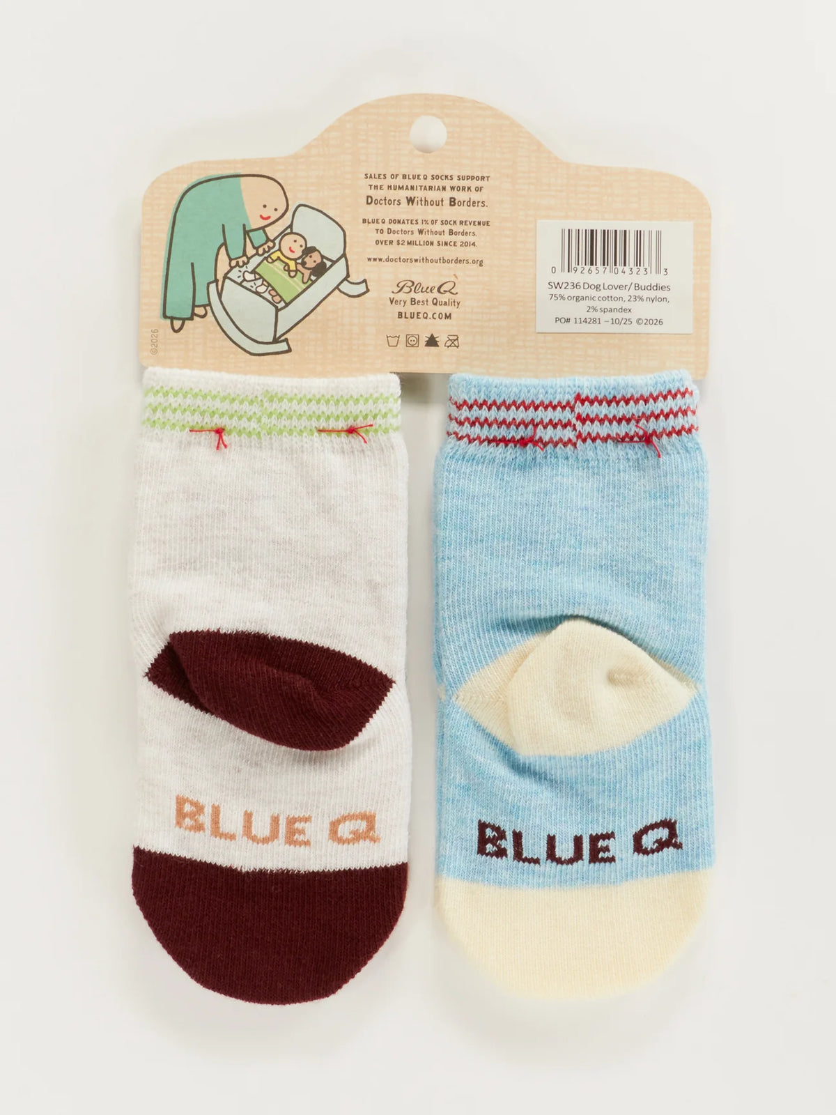 Back of the baby sock pack