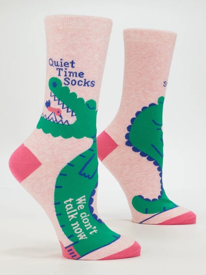 Side view of the Blue Q Quiet Time crocodile socks