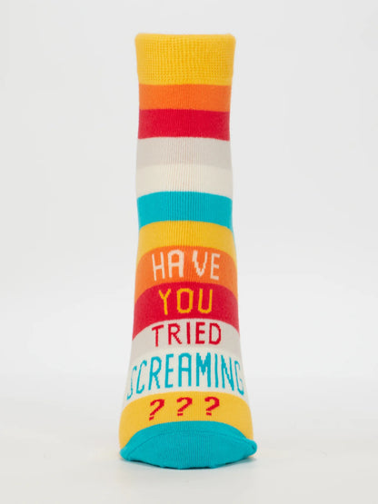 Have You Tried Screaming sock, front view