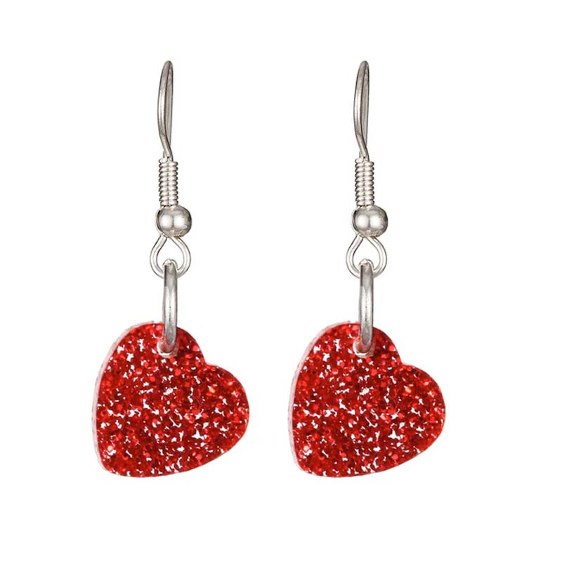 Tatty Devine red glitter heart charm earrings