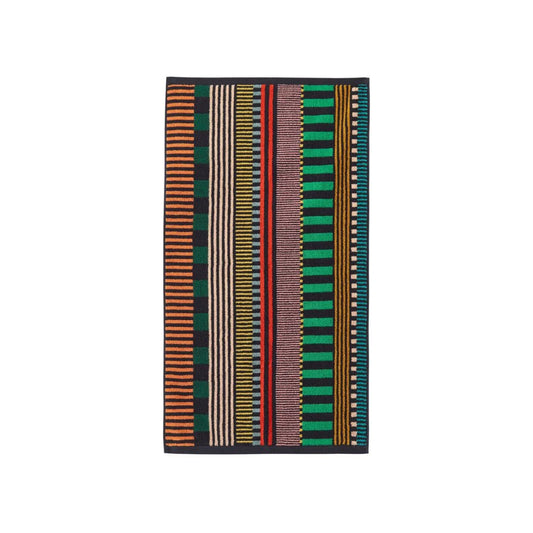 Donna Wilson hand towel in multicoloured stripes and dashes