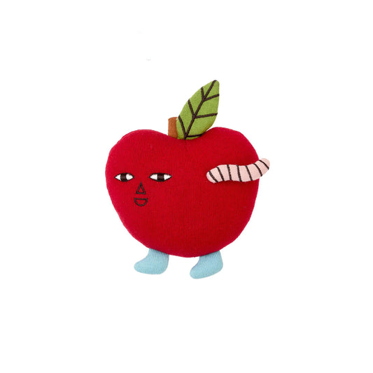 Donna Wilson Wee Ones Pippin Apple: a knitted red apple with a worm