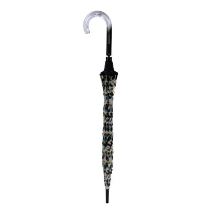 Leopard print umbrella folded
