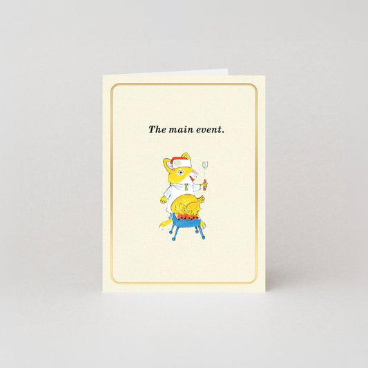 The Main Event - Gold Foil - Mini Christmas Card by Richard Scarry