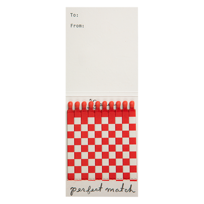 Inside the Lipstick match book with red and white matches and a To/From space