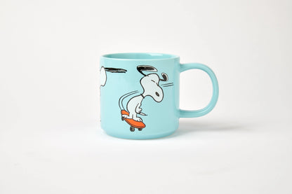 Snoopy skateboard mug, front view