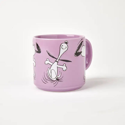 Lilac Snoopy mug from the side