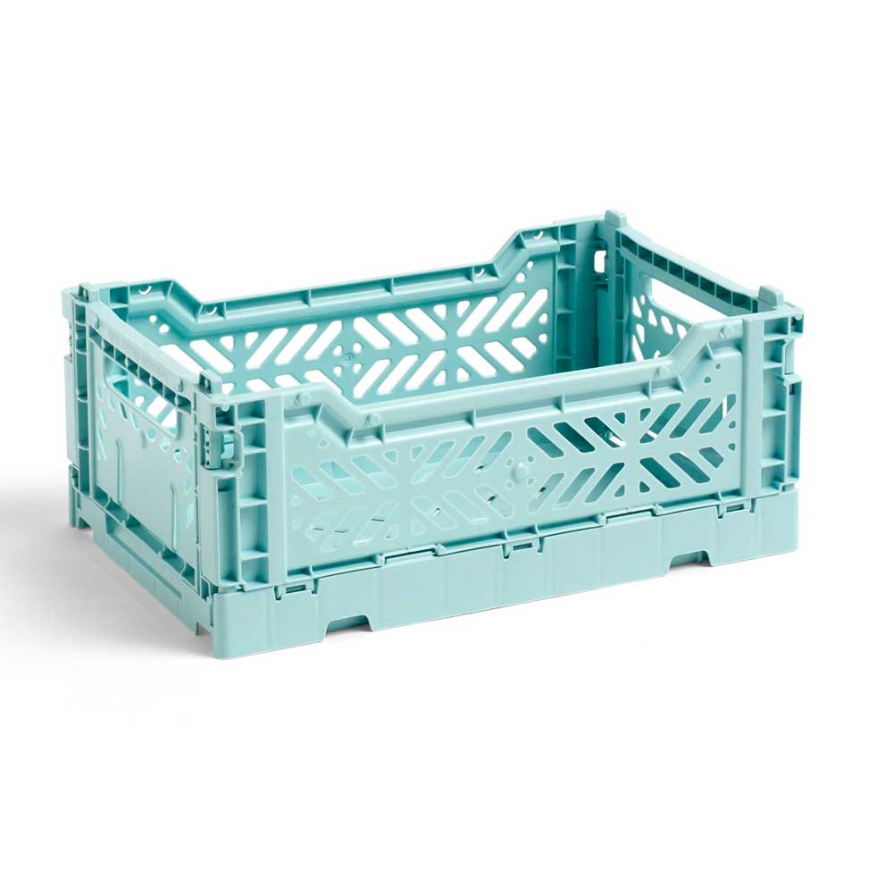 Arctic blue mini folding storage crate