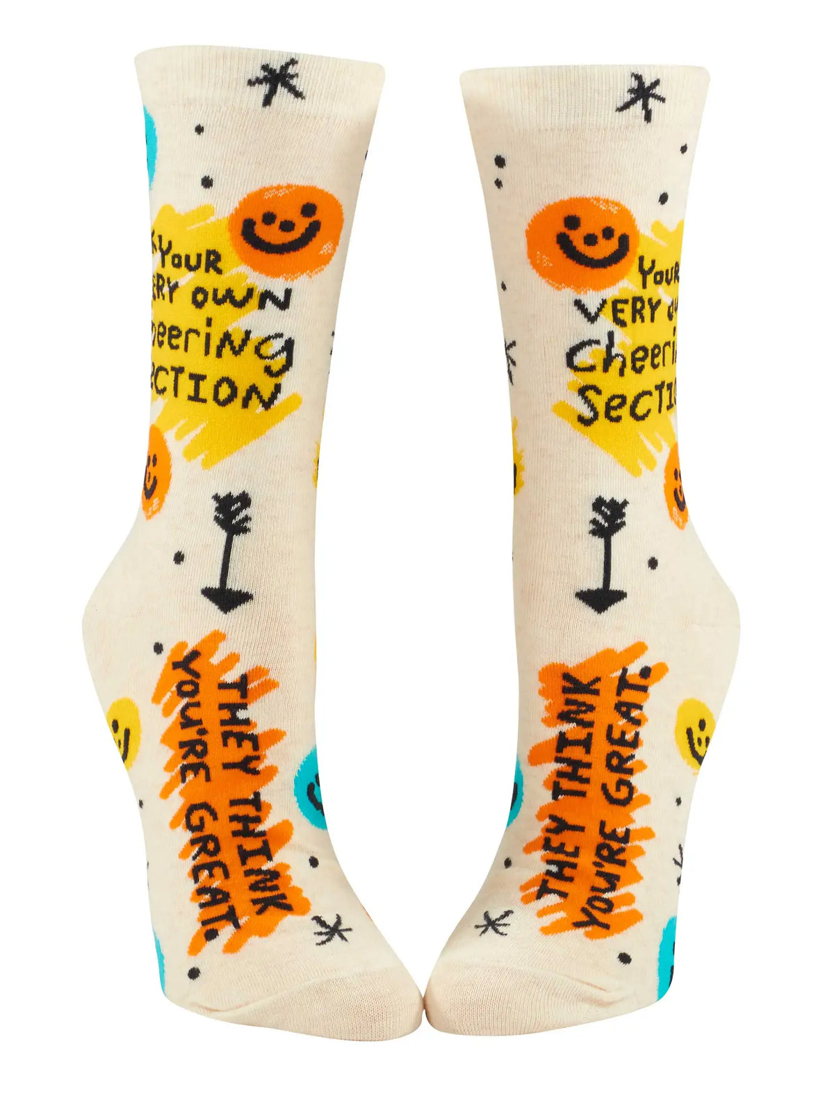 Front view of the cheering section socks