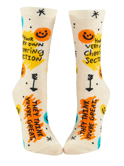 Front view of the cheering section socks