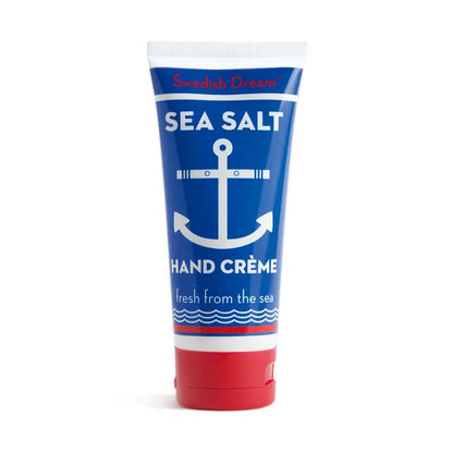 Swedish Dream large sea salt hand crème in a blue tube with a white anchor