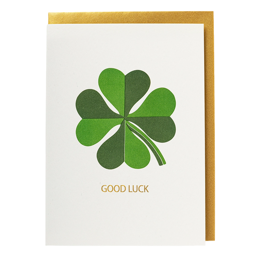 Archivist card: a green four-leaf clover with gold 'Good luck'