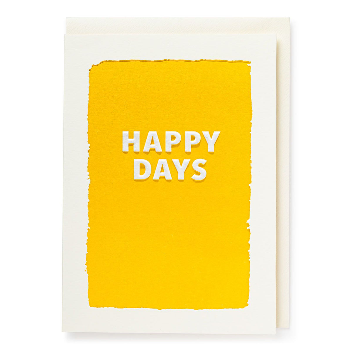 Archivist card: 'Happy days' in white on yellow