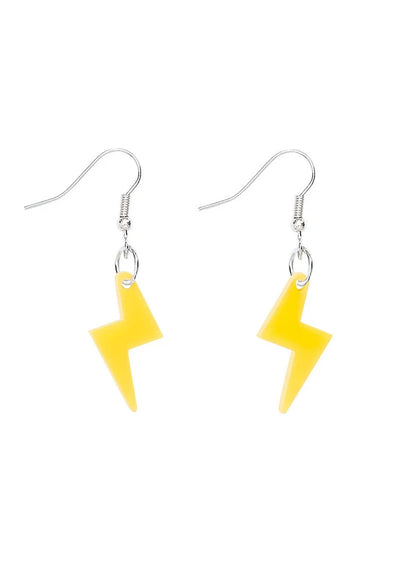 Tatty Devine yellow lightning bolt charm earrings