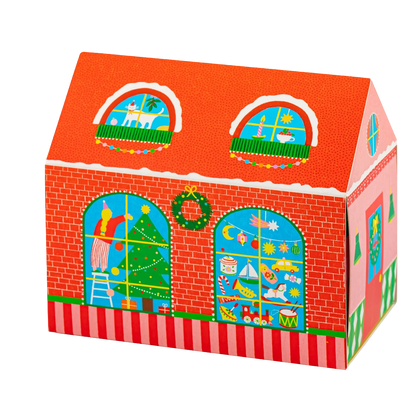 Christmas House matches box, front view