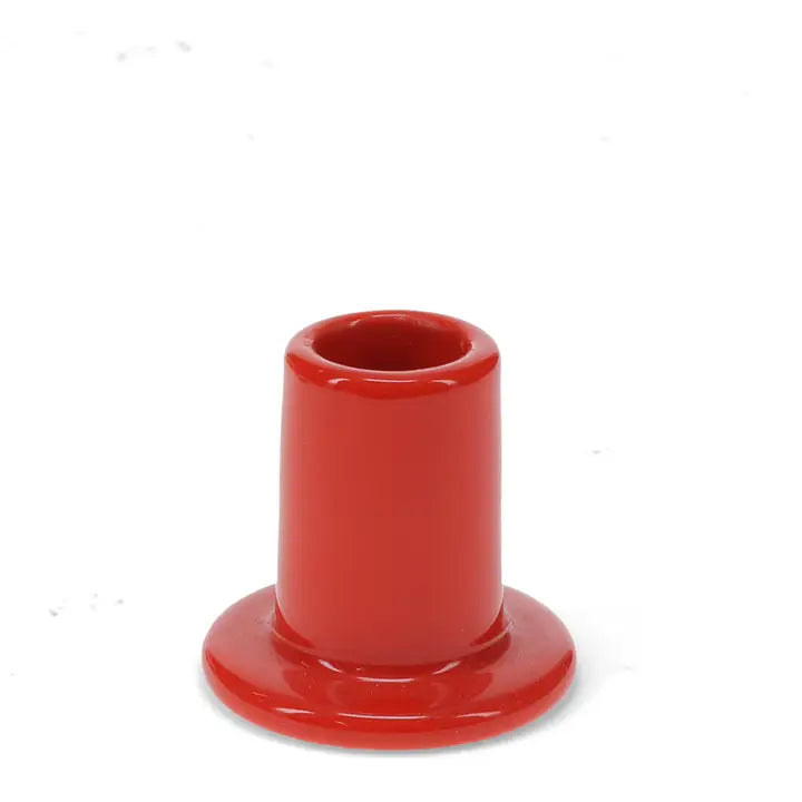 Rex red-orange ceramic candle holder