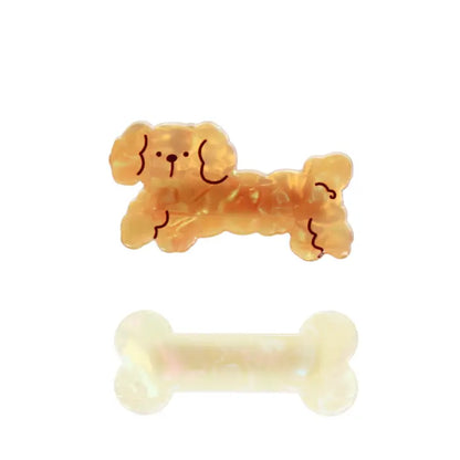 Dog and bone hair clips