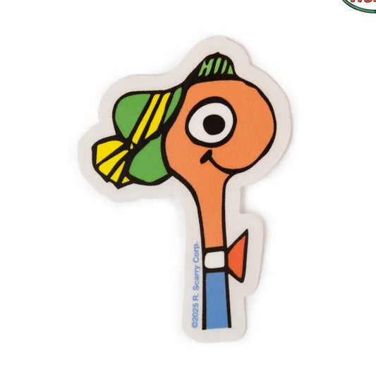 Richard Scarry Lowly Worm magnet in a green cap