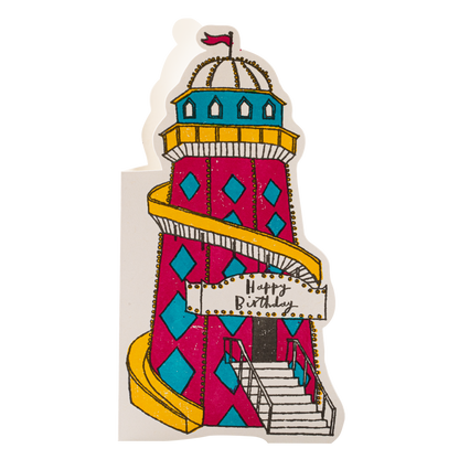 Helter skelter cut-out card: Happy birthday
