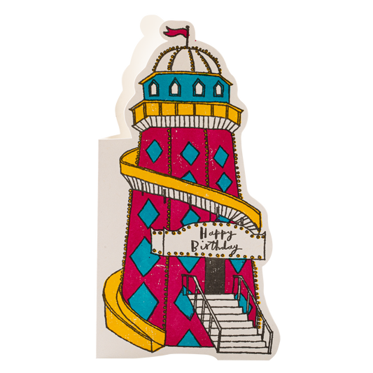 Helter skelter cut-out card: Happy birthday