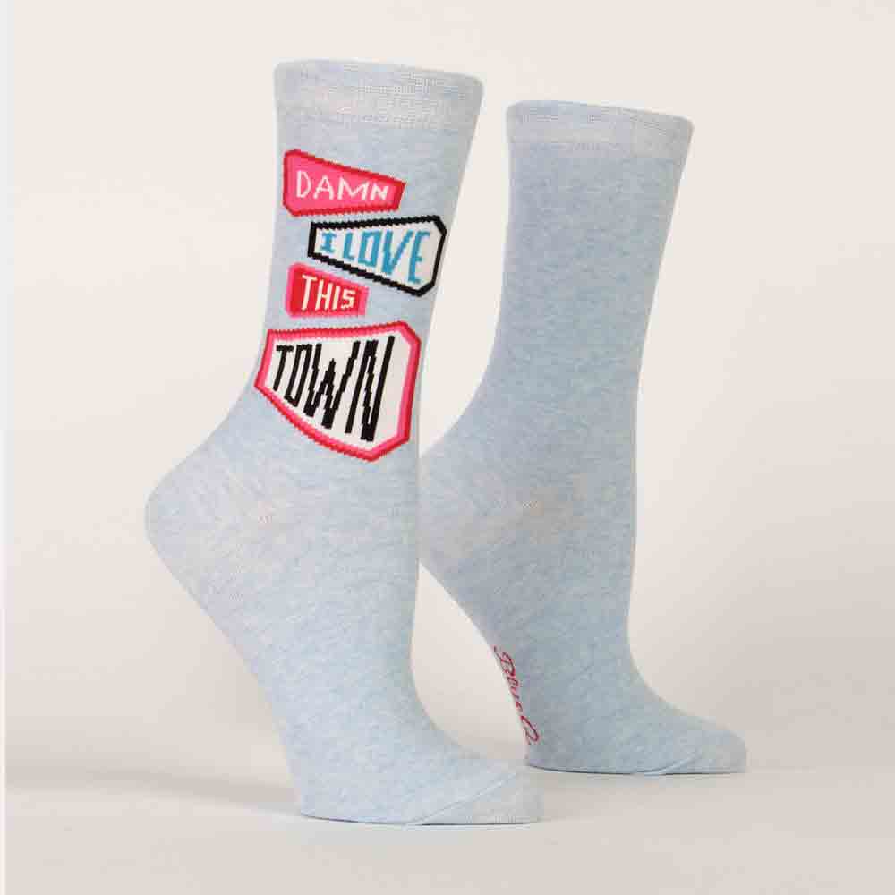 Damn I LOve This Town Crew Socks