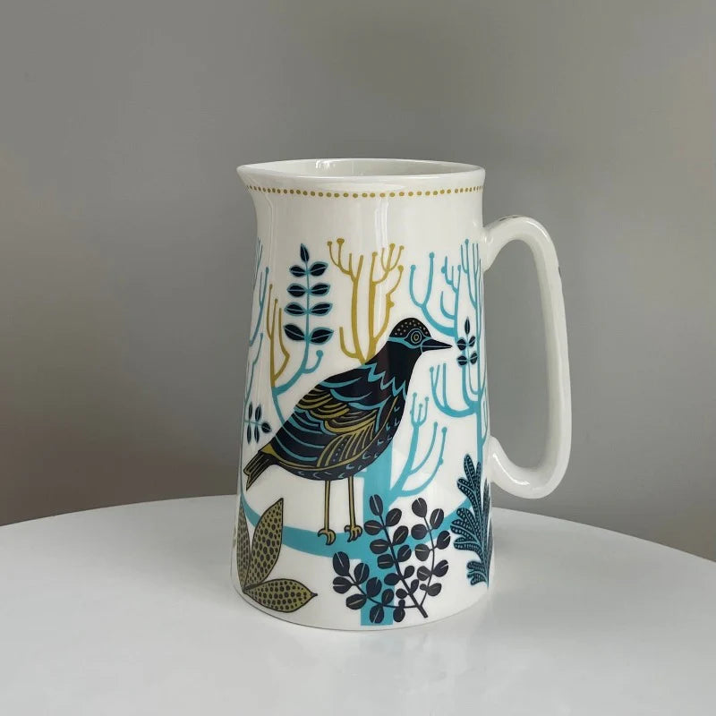 Blue Bird jug from the front