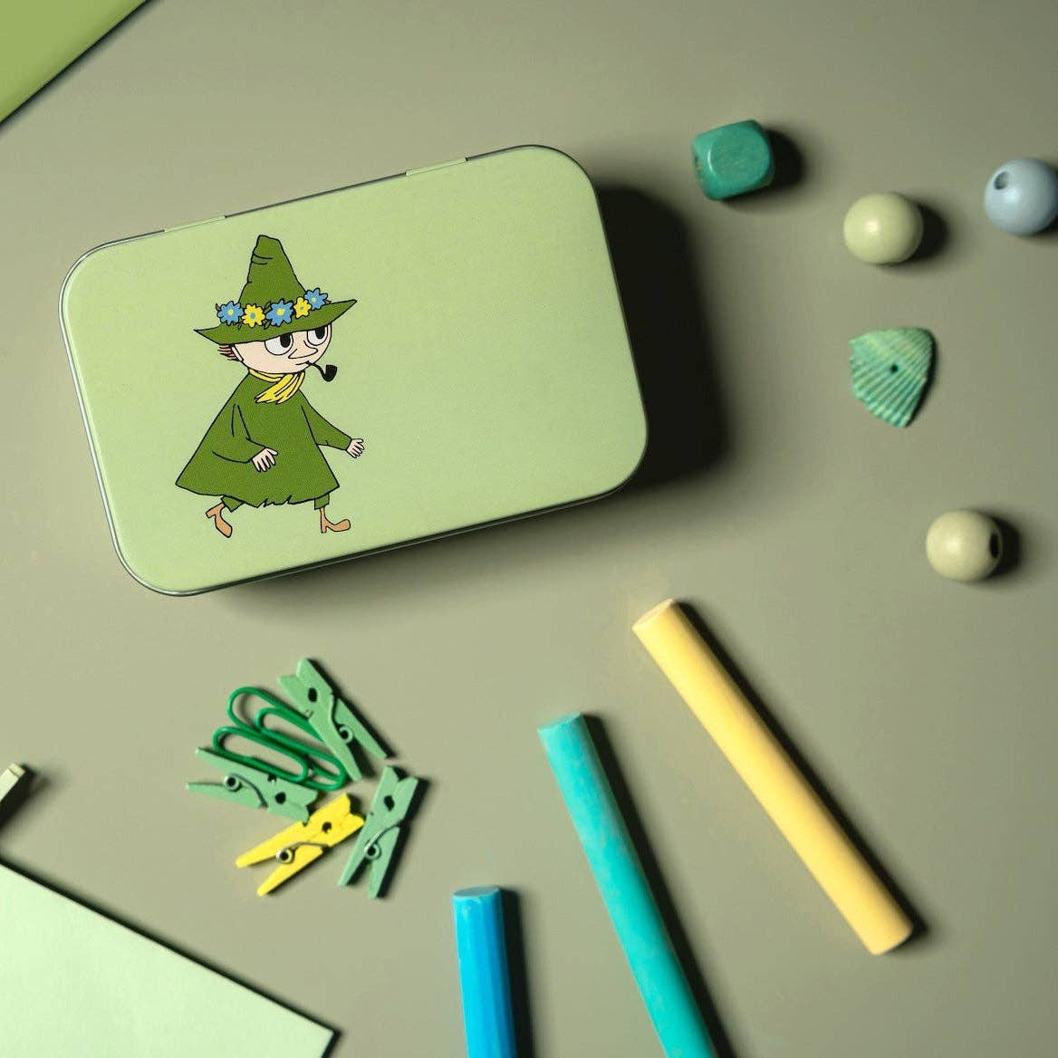 Muurla Moomin Small Tin Boxes Snufkin Green