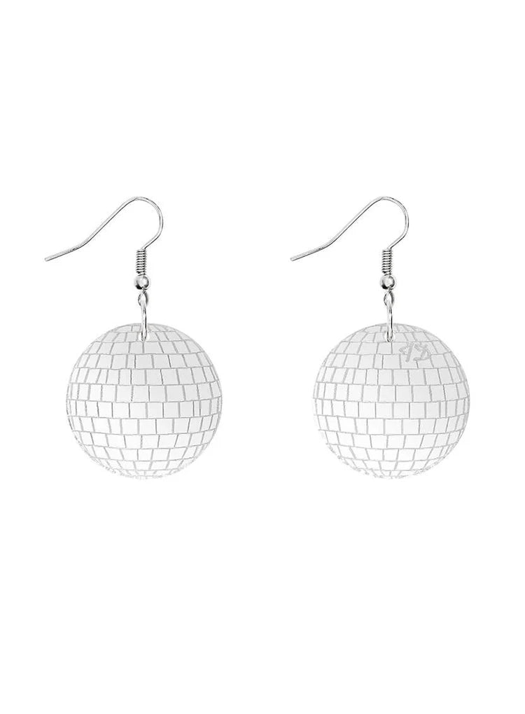 Tatty Devine mirrored disco ball earrings