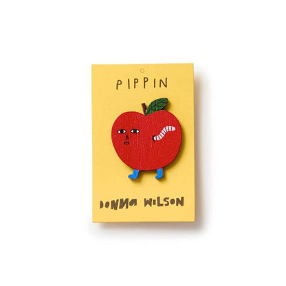 Pippin pin badge on its card