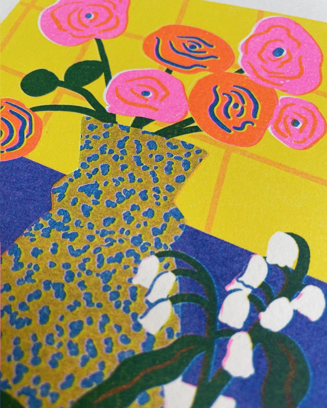 Close-up of the patterned vase